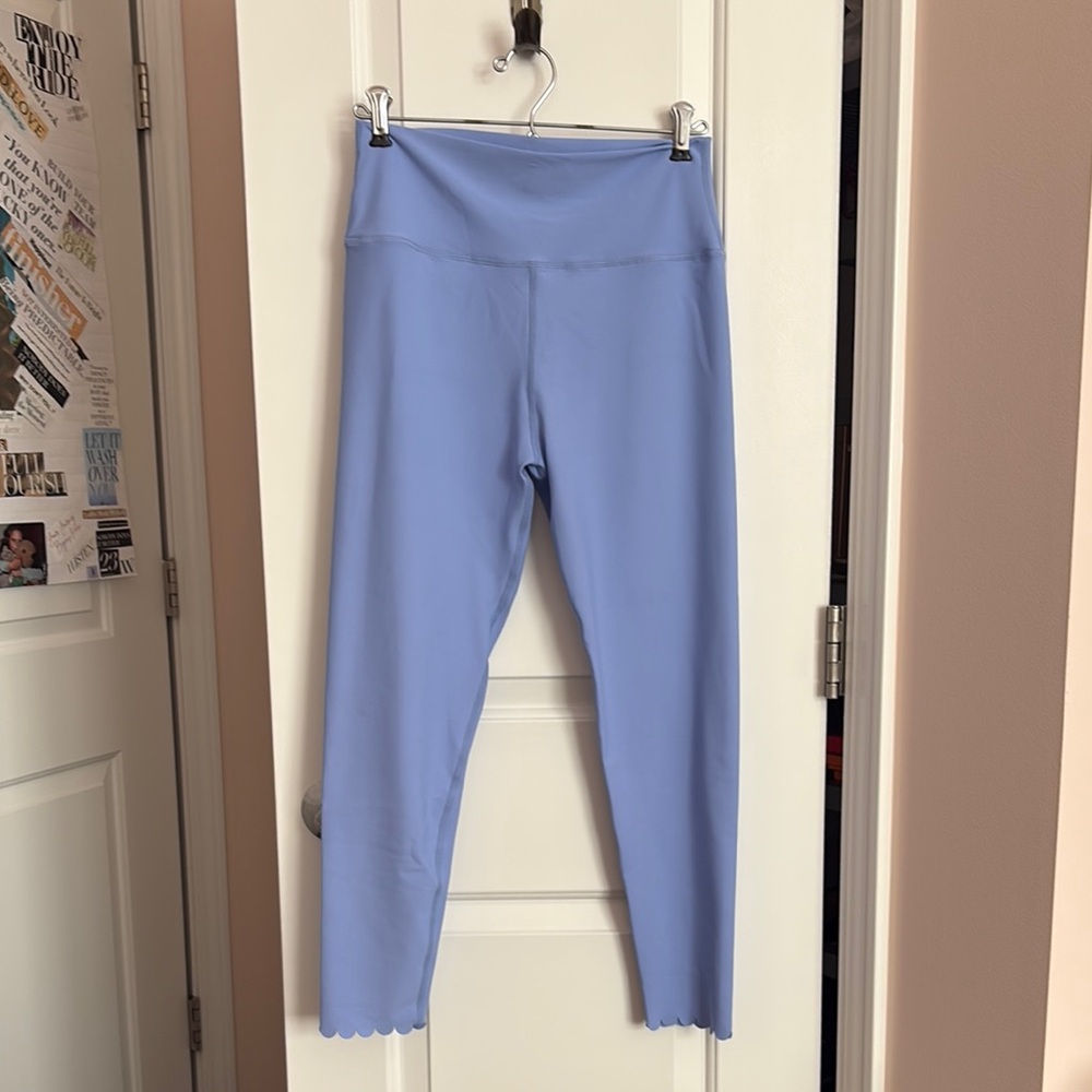 Aqua Blue High Waist Leggings Stretchy Fit